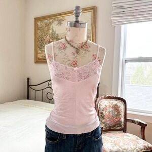 Y2K‎ eva cervantes pink lace cami size large